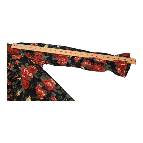 VGT Campagnie Internationale Express Womens Whimsical Top Bishop Sleeve L Floral - Picture 8 of 10